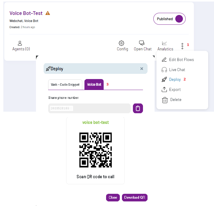 Deploy Voice Bot with QR Code