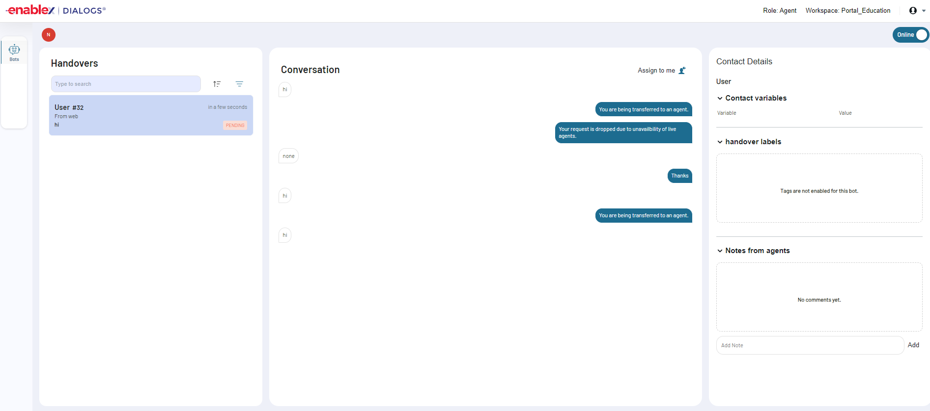 Live Chat Interface