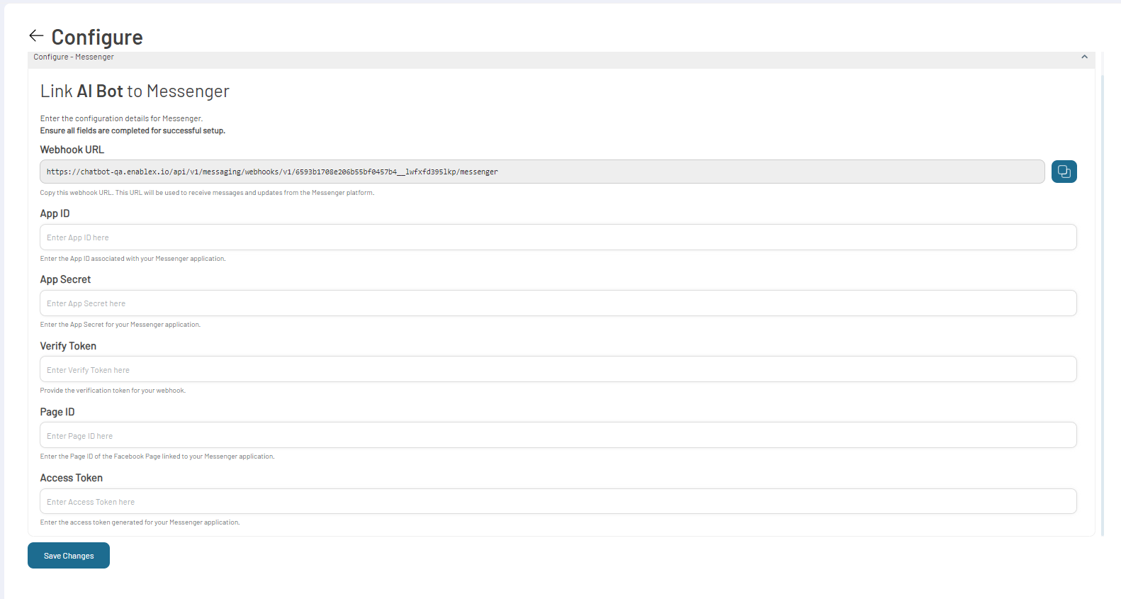 Messenger Configuration