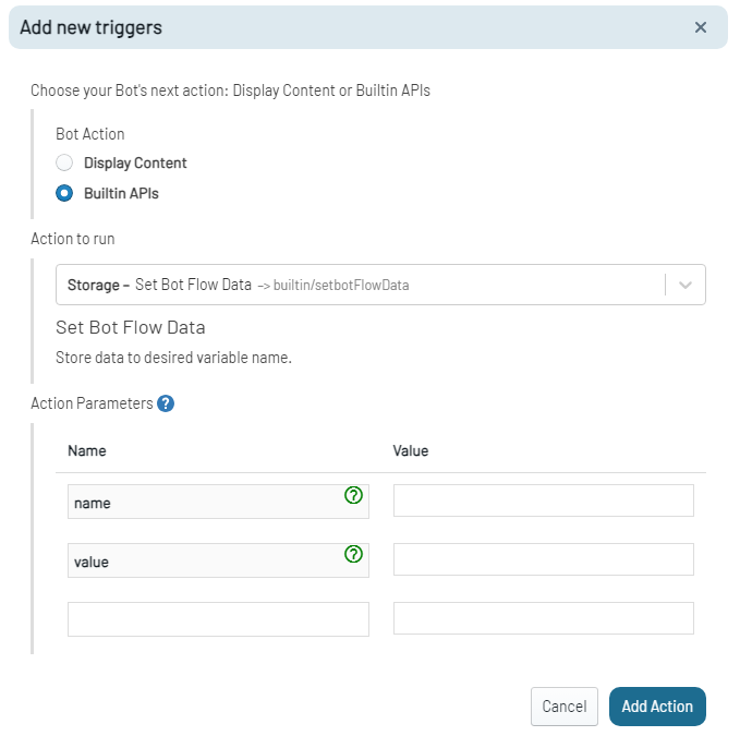 Set Bot Flow Data