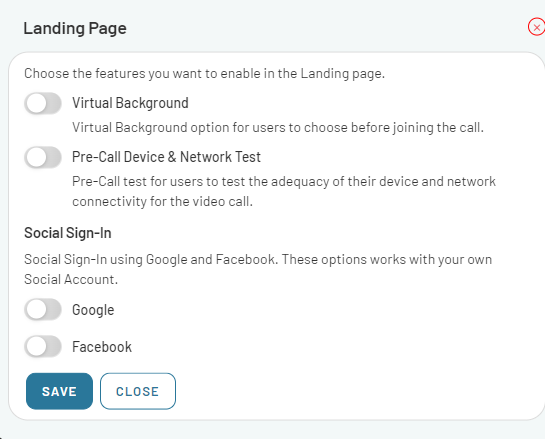 Configure Landingpage Settings