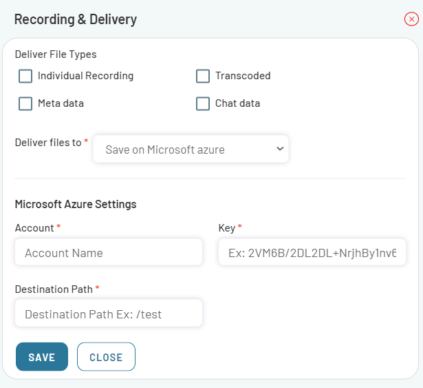 Delivery-MAz Settings