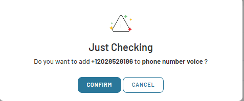 Confirm Add phone number 