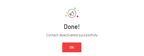 Deactivate Contacts Confirmation